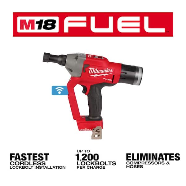 M18 FUEL ONE-KEY 18V Lith-Ion Brushless Cordless 1/4 in. Lockbolt Tool w/ Variable Speed & Paddle Switch