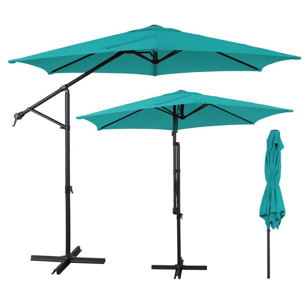it's patio umbrellas yeah 15 ft Parasol Outdoor Umbrella with Multi-Mode LED Lights Strips and Base Stand Yaheetech Frame Color: Navy Blue dyed polyester material VOUA 10-ft Iron Beige No-tilt