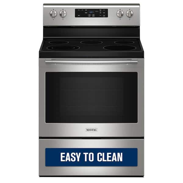 Maytag 30 in. 5 Element Freestanding Electric Range in Fingerprint