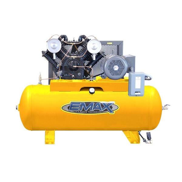 EMAX 80-Gal. 7.5 HP Piston Series 2-Stage 3-Phase Horizontal Air Compressor-DISCONTINUED