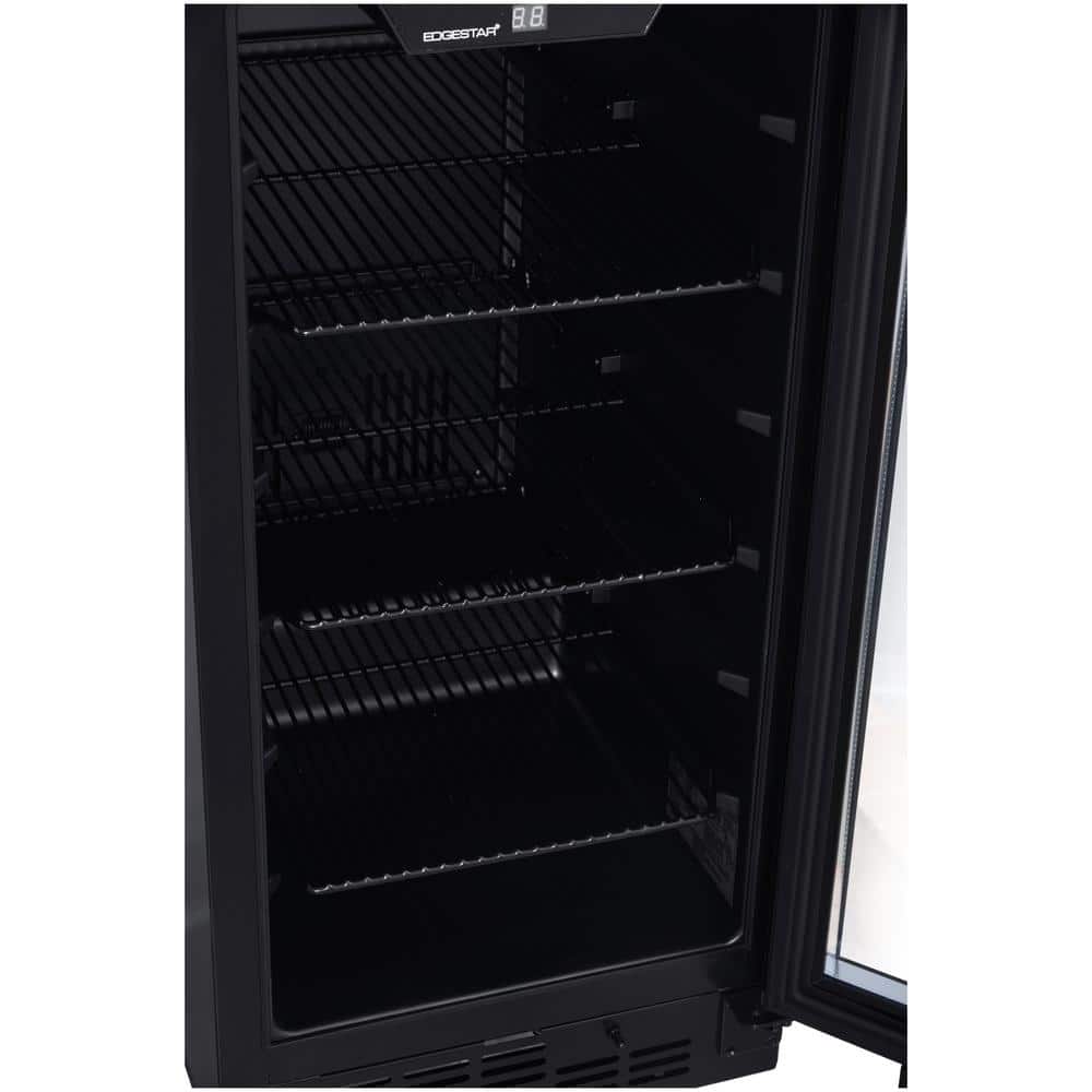 EdgeStar Black 15-Inch Wide Smart Beverage Refrigerator with Glass Door