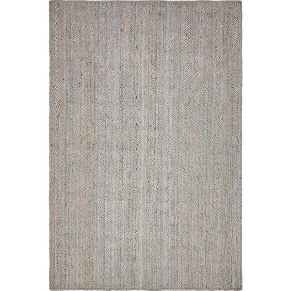 Unique Loom Braided Jute Dhaka Gray 4 ft. 1 in. x 6 ft. 1 in. Area Rug