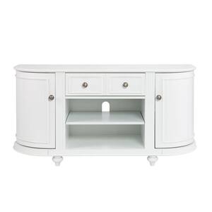 Houston 49 in. White Particle Board TV Stand with 4 Drawer Fits TVs Up to 46 in. with Adjustable Shelves