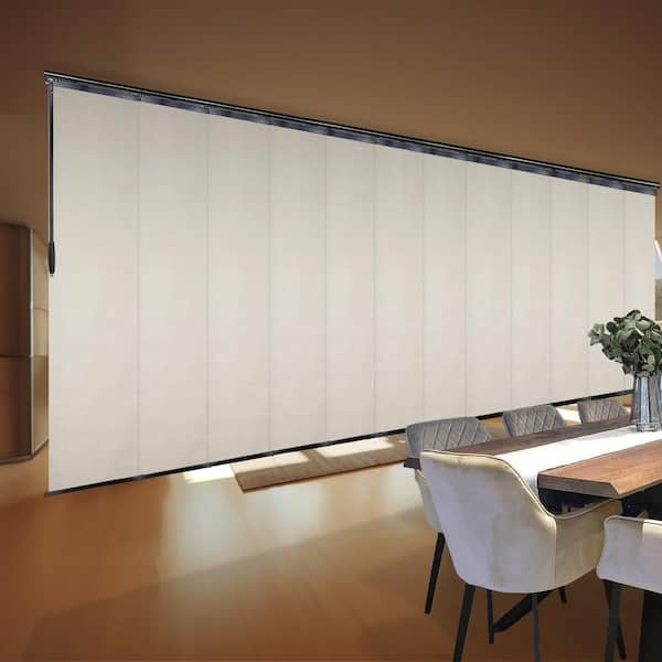 EMOH Pearlescent 140 in. x 260 in. W x 94 in. L Adjustable 12-Panel, Black Double Rail Panel Track with 23.5 in. Slates