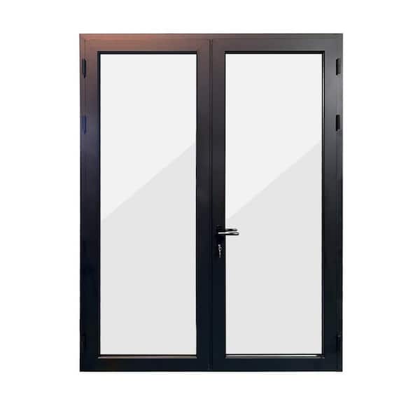 ERIS 72 in. x 80 in. Mat Black Left Swing/Outswing Aluminum French