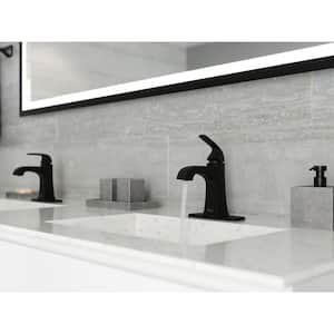 Bellance Single Handle Single Hole Bathroom Faucet with Drain Kit and Deckplate included in Matte Black