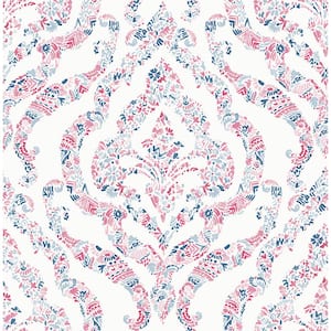 Featherton Coral Floral Damask Strippable Wallpaper (Covers 56.4 sq. ft.)