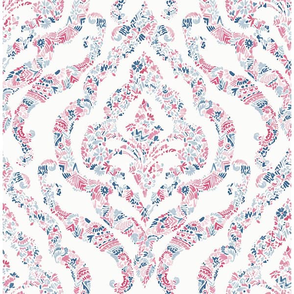 A-Street Prints Featherton Coral Floral Damask Strippable Wallpaper (Covers 56.4 sq. ft.)