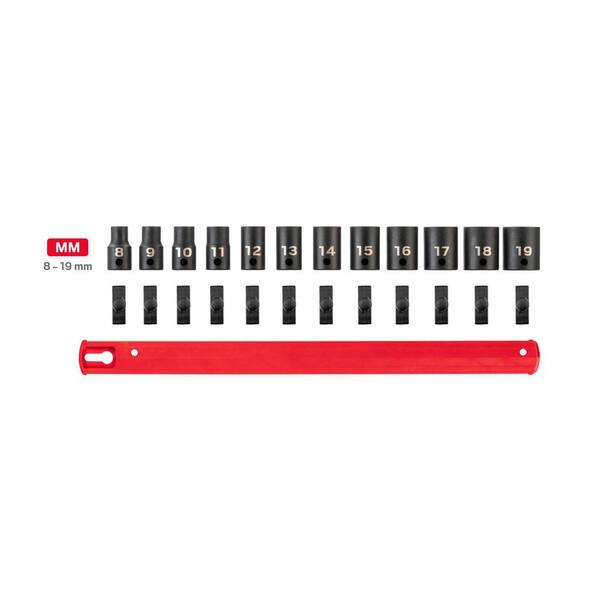 TEKTON 3/8 in. Drive 12-Point Impact Socket Set (12-Piece) (8-19