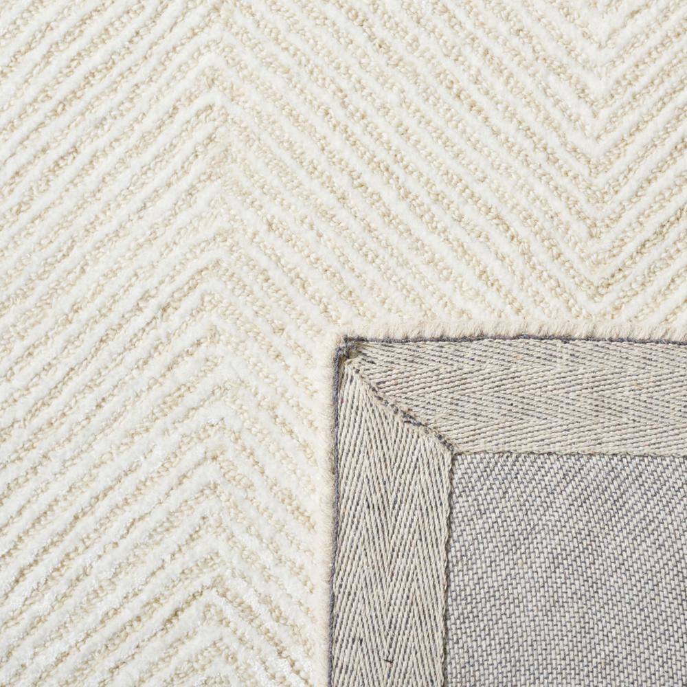 Ivory and Beige Hand-Tufted Wool and Viscose Area Rug, 8' x 10'