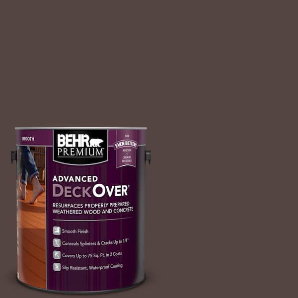 BEHR Premium Advanced DeckOver 1 gal. #PFC-25 Dark Walnut Smooth Solid Color Exterior Wood and Concrete Coating