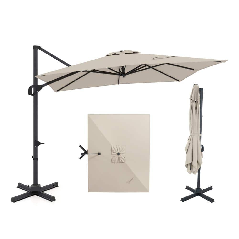 11 x 9 ft. ABS Cantilever Patio Umbrella with 360 Degree Rotation, Crank Lift, Tilt, Beige price history on PriceWatchPro