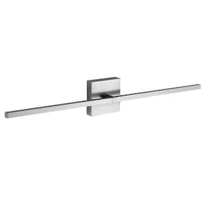 30 in. 2-Light Brushed Nickel LED Vanity Light Bar Rotatable Bathroom Light Fixture Dimmable Sconces Wall Lighting