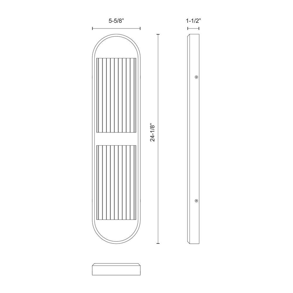 Polished Nickel Ribbed Acrylic LED Bath Bar