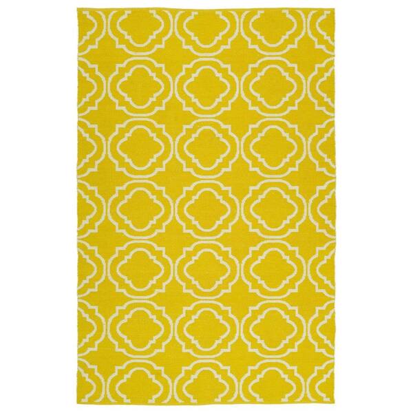 Kaleen Brisa Yellow 5 ft. x 8 ft. Indoor/Outdoor Reversible Area Rug