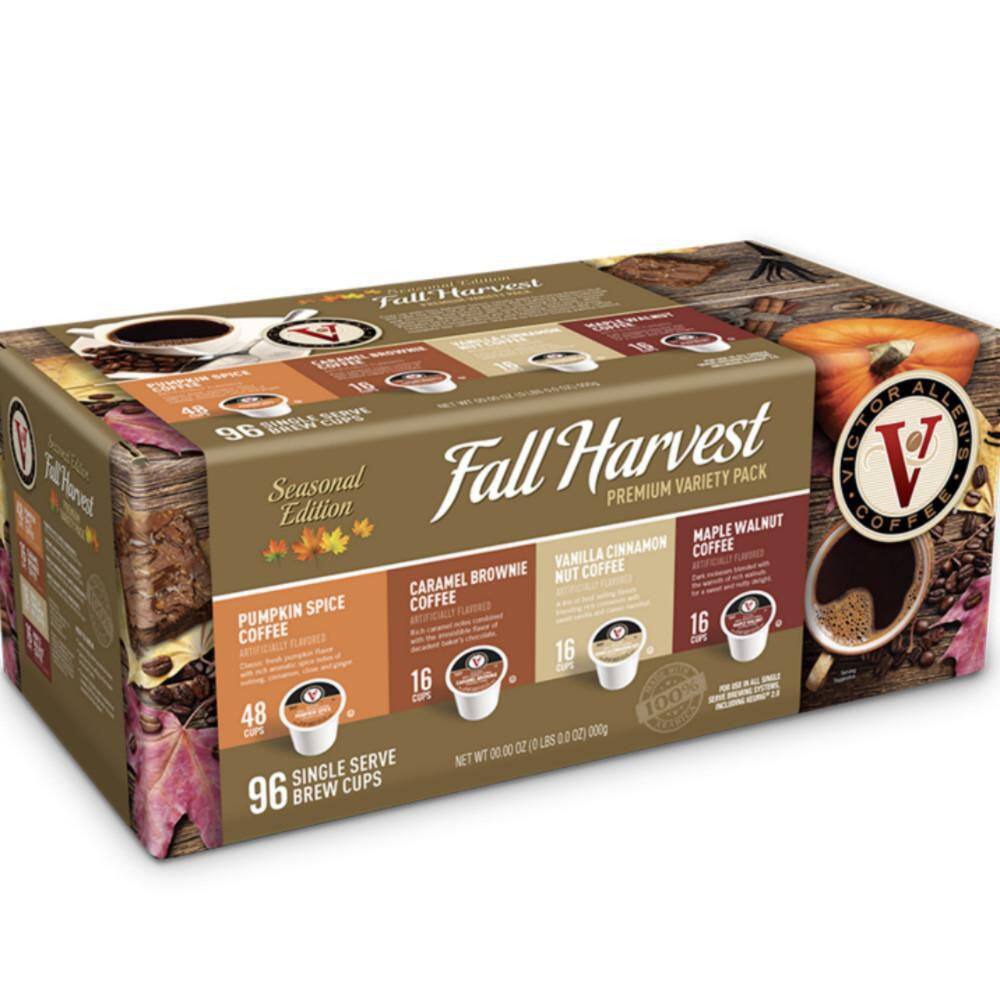 Victor Allen's Fall Harvest Coffee Variety Pack Medium Roast Single Serve Coffee Pods for Keurig