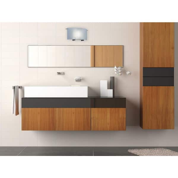 Designers Fountain - Moderne 14.25 in. 1-Light Chrome Contemporary Wall Sconce with Frosted Glass Shade, T3 Bulb Included