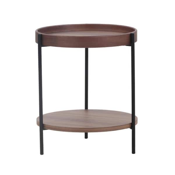 Savoy 17.3 in. Walnut Round End Table