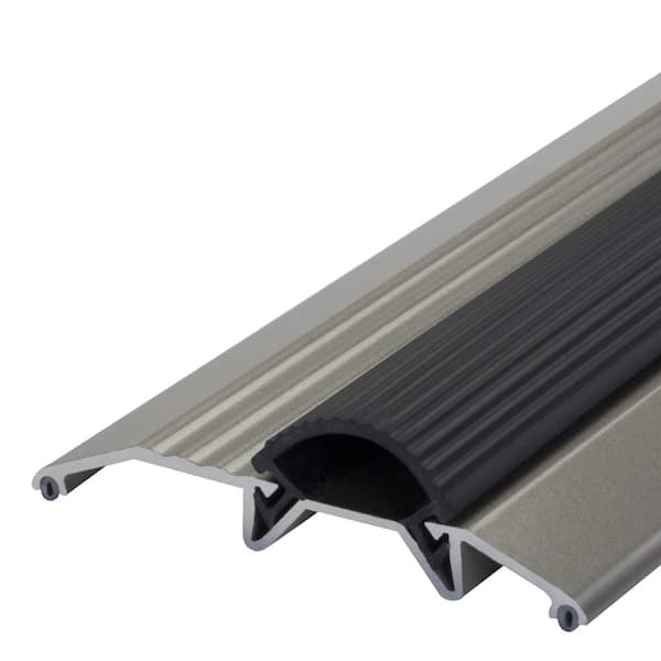 M D Building Products 3 3 4 In X 36 In Deluxe Satin Nickel Aluminum Low Rug Threshold With Vinyl Seal 49004 The Home Depot