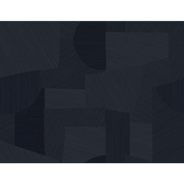 Seabrook Designs 60.75 sq. ft. Metallic Midnight Blue Lahti Embossed Vinyl Unpasted Wallpaper Roll