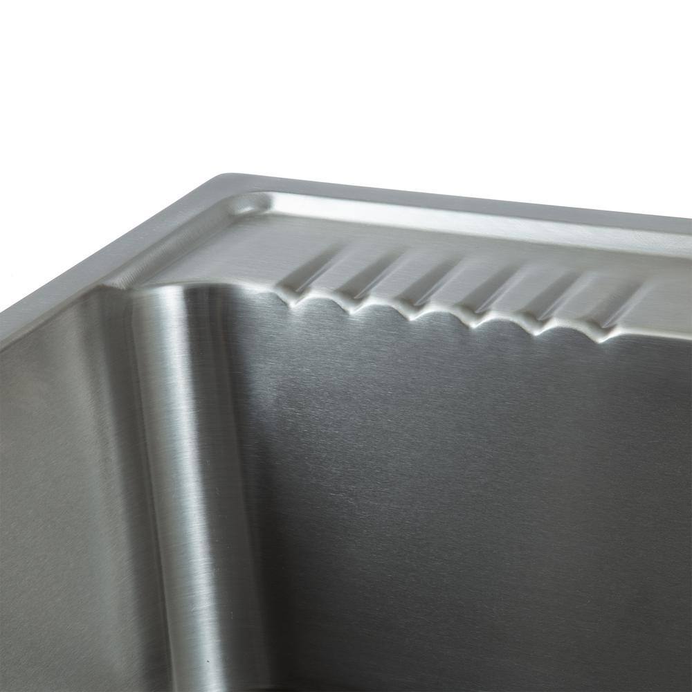 28" Stainless Steel Freestanding Utility Sink with Faucet and Drainboard