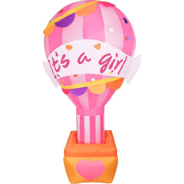 Fraser Hill Farm 10 ft. It's a Girl Baby Shower Outdoor Inflatable with Lights and Storage Bag