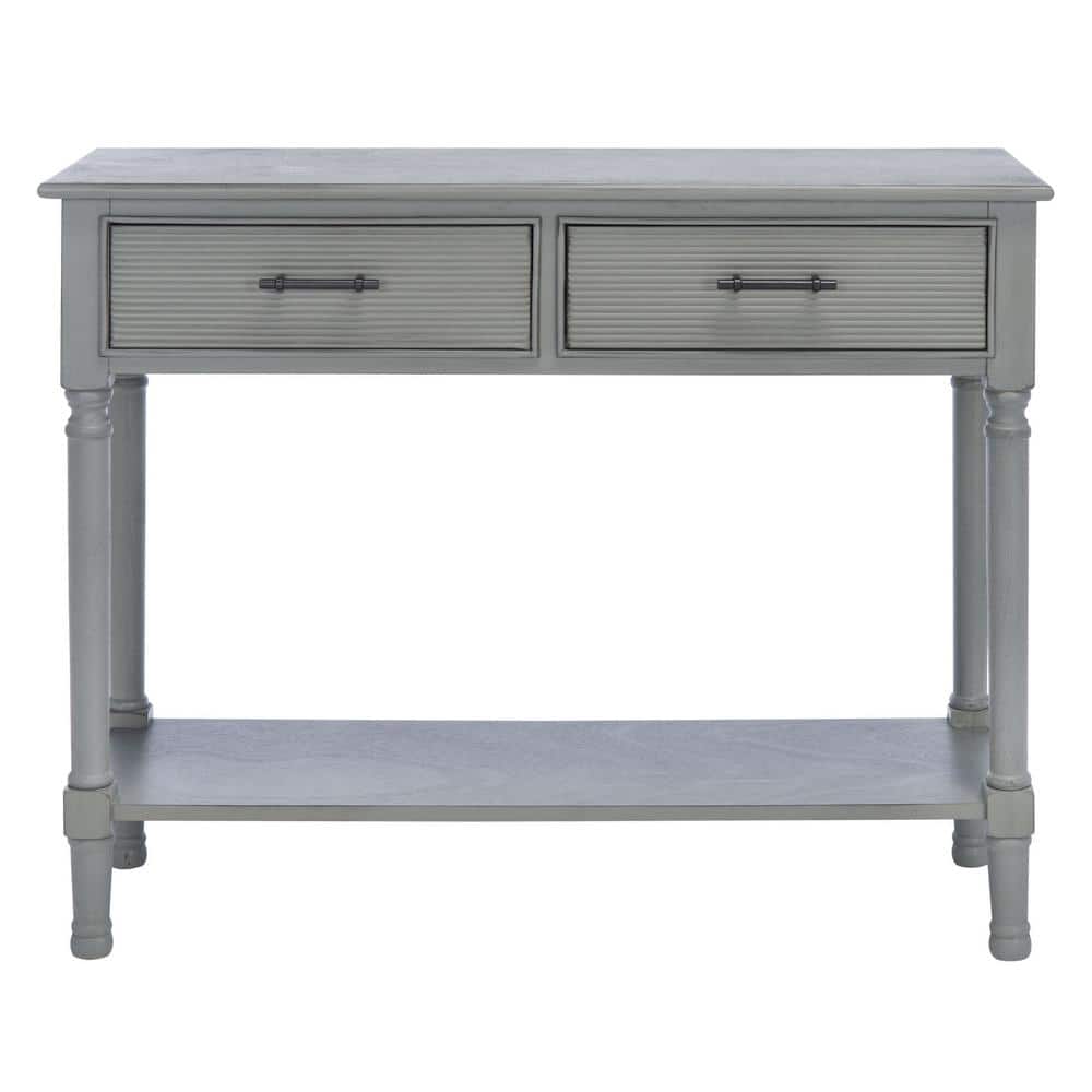 Ryder Distressed Grey 40" Wood and Metal Console Table with Storage