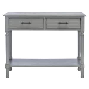 Ryder 35.5 in. Rustic Gray 2-Drawer Console Table