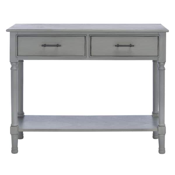 SAFAVIEH Ryder 35.5 in. Rustic Gray 2-Drawer Console Table