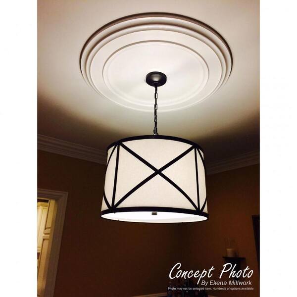 Ekena Millwork 1 8 In X 24 3 Polyurethane Traditional Reece Ceiling Medallion Moulding 2 Piece Cm24re2 03500 The Home Depot - Reece Chrome Effect 3 Lamp Pendant Ceiling Light