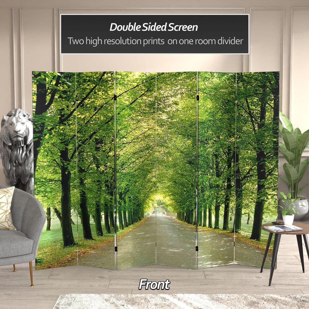 Path of Life 6-Panel Double Sided Canvas Room Divider