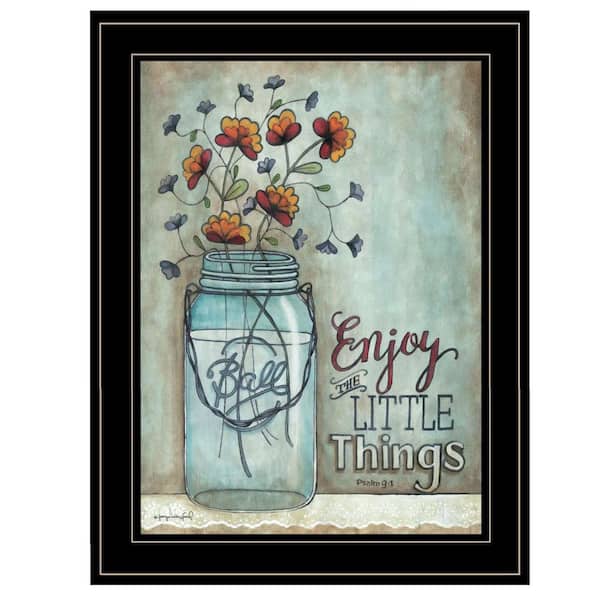 HomeRoots Charlie Enjoy the Little Things 1-Piece Framed Wall Art 19 in. x 15 in.