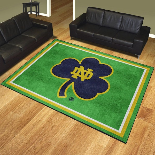 Notre Dame Fighting Irish Green 8 ft. x 10 ft. Plush Area Rug