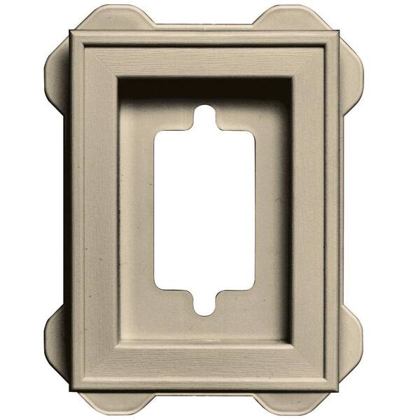 Builders Edge 4.5 in. x 6.3125 in. #049 Almond Recessed Mini Mounting Block