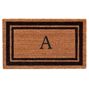 Black Border 24" x 48" Monogram Doormat (Letter A)
