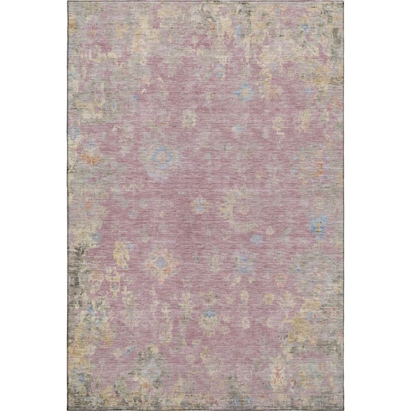 Mayfield Premium Machine Washable Abstract AMF2302 Pink 10 ft. x 14 ft. Area Rug