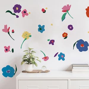 Abstract Flower Peel and Stick Wall Decals (set of 32)