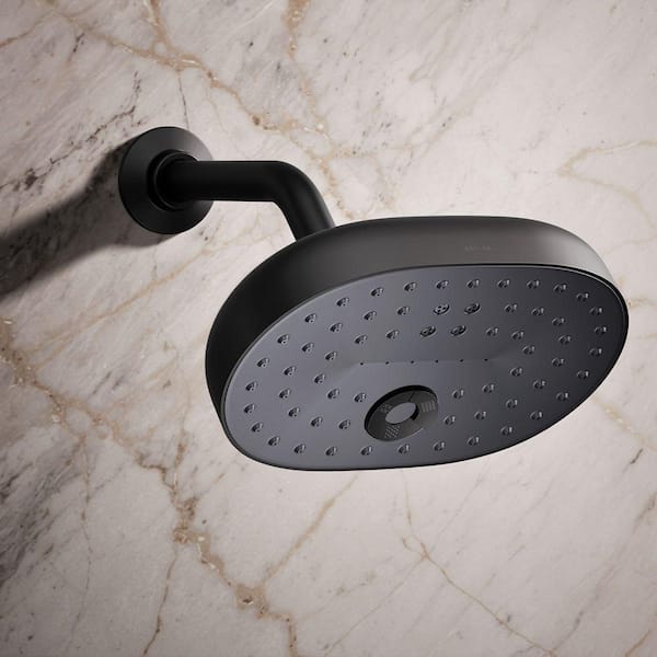 Statement 3-Spray Patterns with 2.5 GPM 8 in. Wall Mount Fixed Shower Head in Matte Black