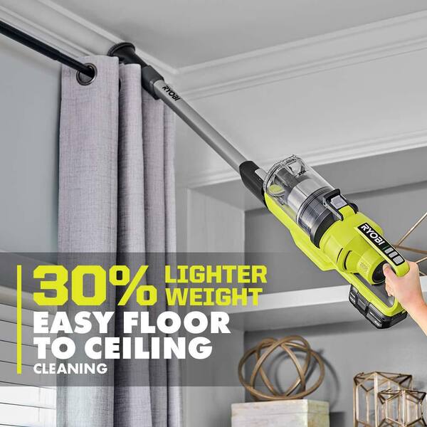 RYOBI ONE+ 18V Cordless Stick and Hand Vacuum Cleaner (2-Piece) with 4.0 Ah  Battery and Charger PCL720KHV1 - The Home Depot