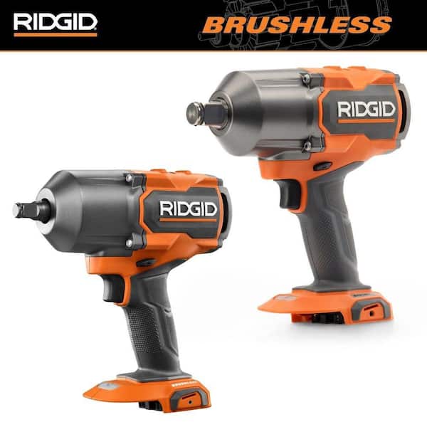 RIDGID 18V Brushless Cordless 2-Tool Combo Kit with 4-Mode 1/2" Impact Wrench & 3/4" High Torque Impact Wrench (Tools Only)