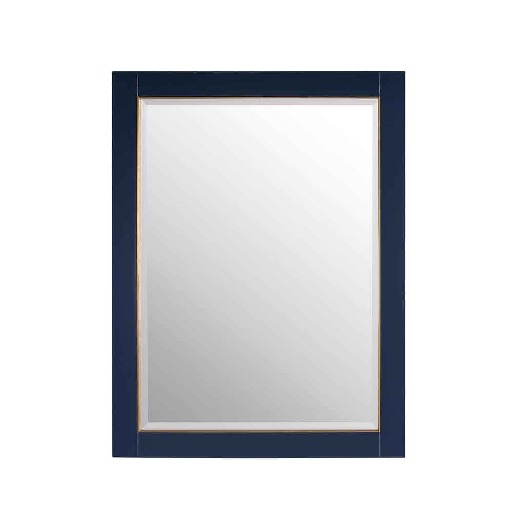 ANGELES HOME 24 in. W x 32 in. H Rectangular Solid Wood Framed Beveled ...