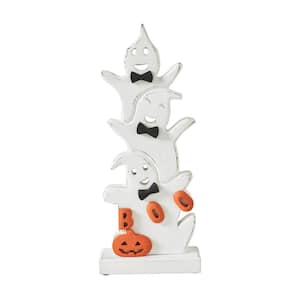 Seasons Crest 16 in. Wooden Ghost Stack Tabletop Decor