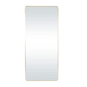 71 in. x 32 in. Rectangle Frameless Gold Wall Mirror with Thin Frame