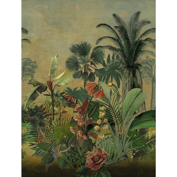 RoomMates Mr. Kate Hilo Tropical Island Green Peel and Stick Wall Mural