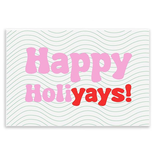 Stupell Industries Happy Holiyays Patterned by Lil' Rue 1-Piece Unframed Graphic Print Typography Poster Art Print 19 in. x 13 in.