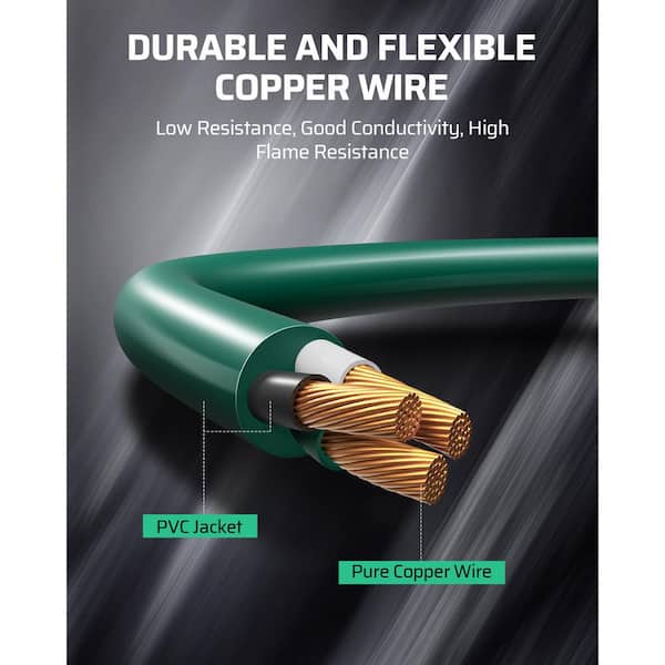 25 ft. 16/3 SJTW Outdoor Extension Cord with 1 to 3 Splitter and Safety Cover, Green
