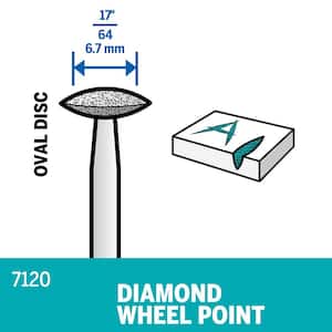 16/64 in. Rotary Accessory Diamond Wheel Disc Point for Wood, Ceramic, Glass, Hardened Steel + Semi-Precious Stones