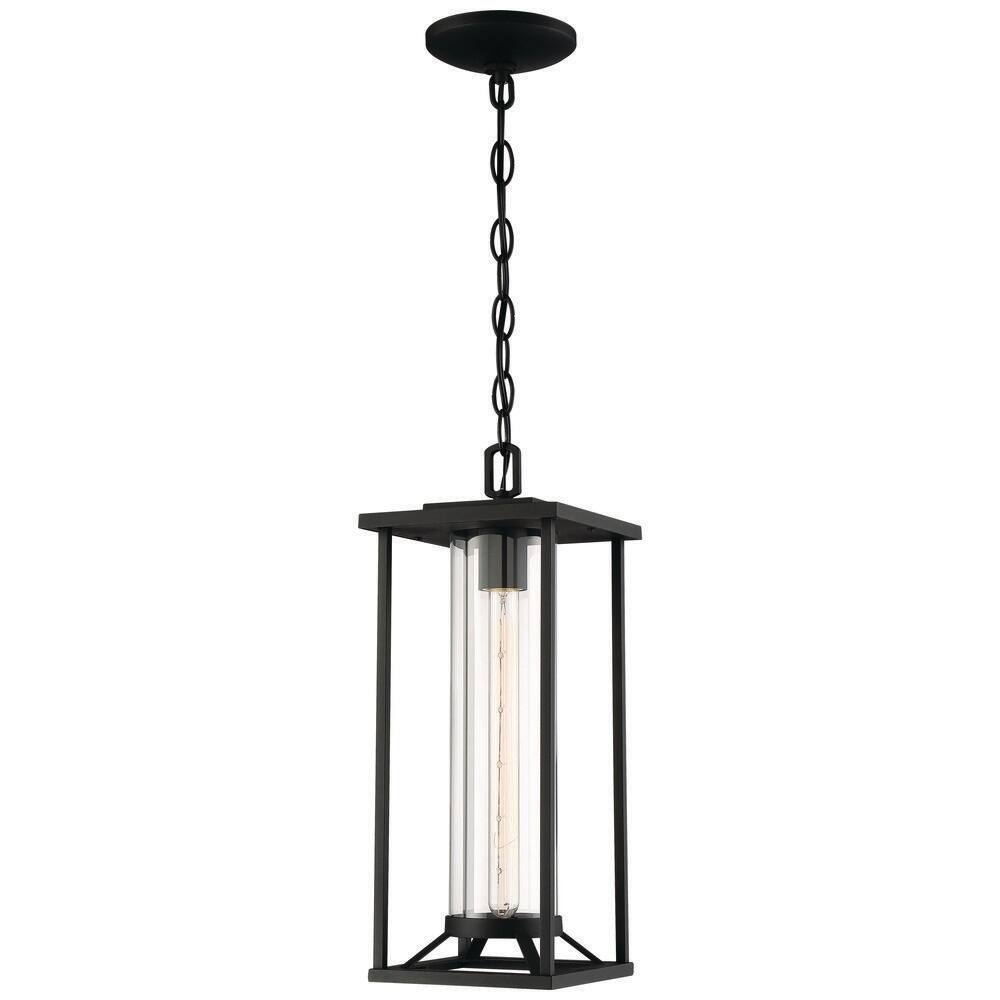 The Great Outdoors Trescott Black Outdoor 1-Light Hanging Lantern 72474 ...