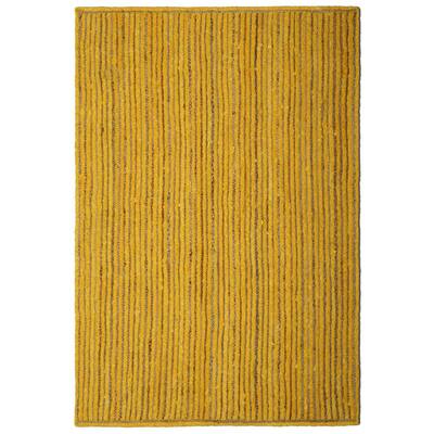 Natural Jute & Yellow Cotton Racetrack Rug 30x50 Natural Jute & Yellow Cotton Racetrack Rug 30x50