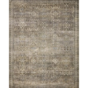 Layla Antique/Moss 2 ft. 3 in. x 3 ft. 9 in. Distressed Oriental Printed Area Rug